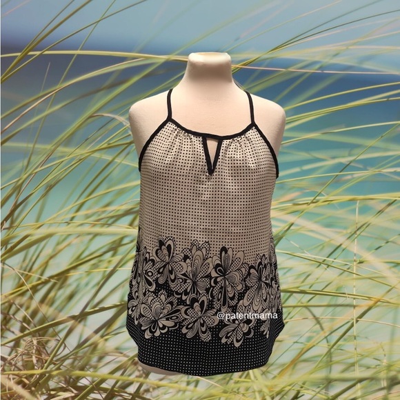 FLORAL HALTER NECK BLOUSE TOP SIZE M - Picture 2 of 2